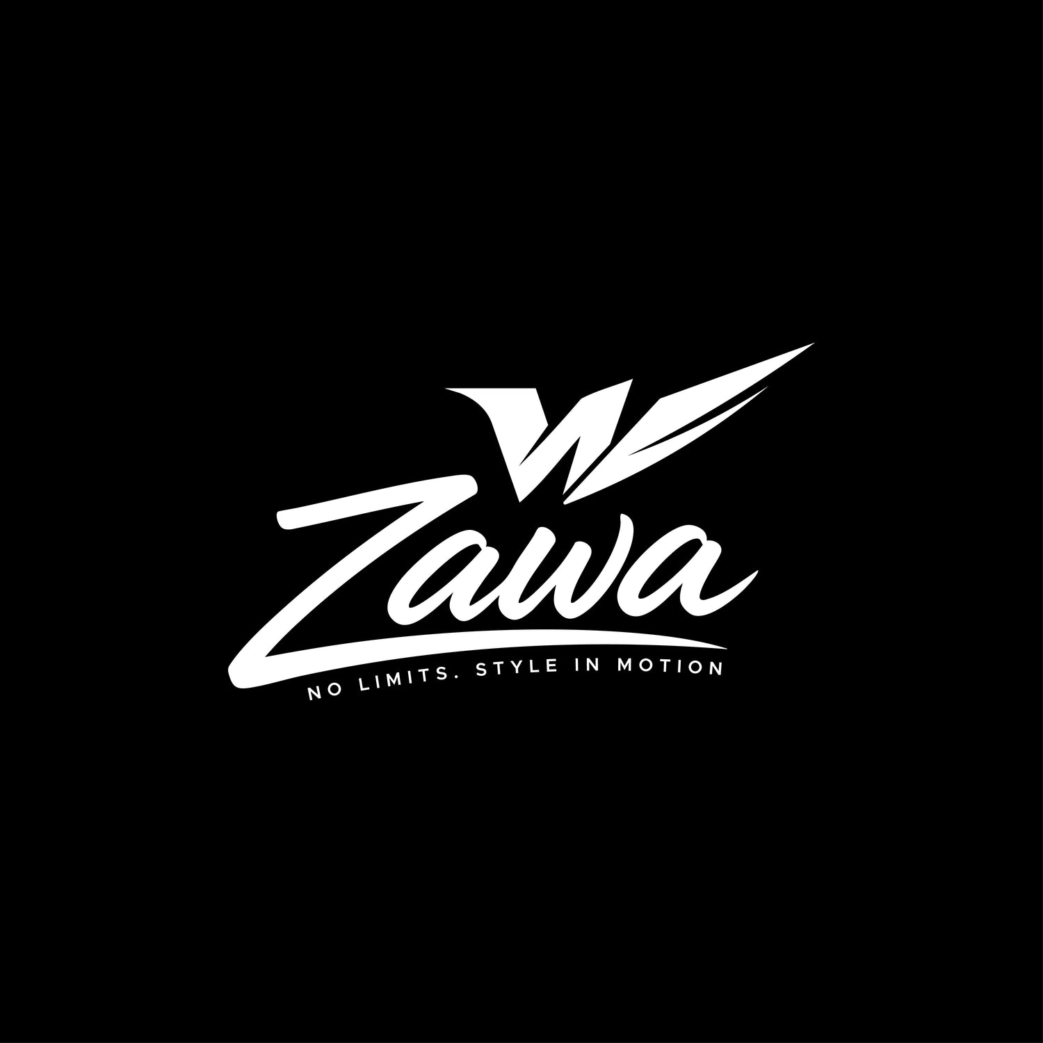 zawa logo with tagline "NO LIMITS. STYLE IN MOTION"