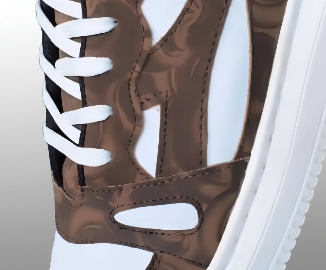 ZAWA Driftwood White Sneakers with minimalist design and premium detailing on a clean light background , ultrazoomed