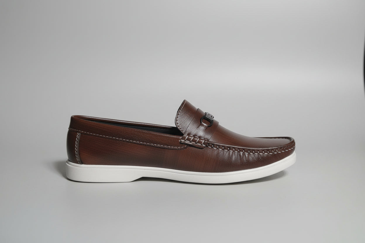 Brown zawa regent loafer shoe on a white background