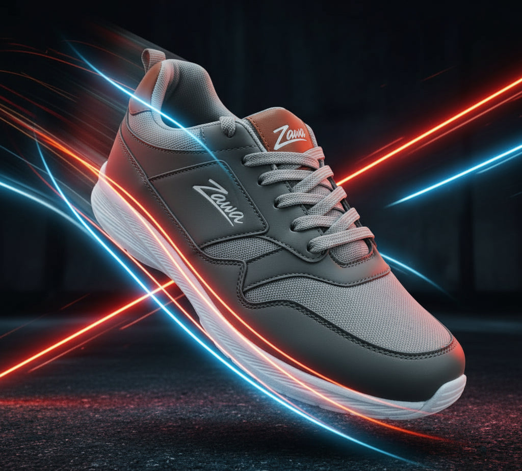 GREY ZAWA SNEAKERS WITH ENERGETIC ACCENT