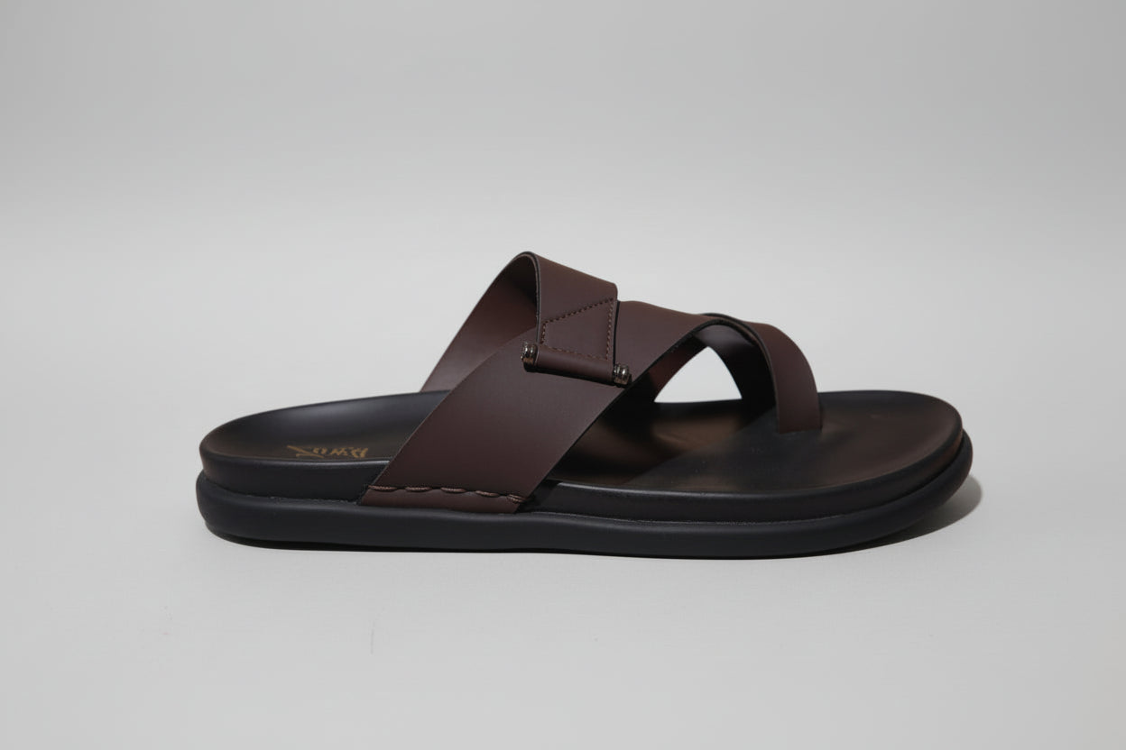 Brown zawa cruze sandal with a strap on a white background